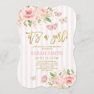 Invitation Baby shower papillon
