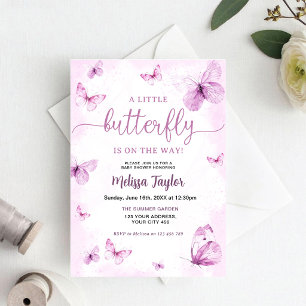 Invitation Baby Shower Papillon