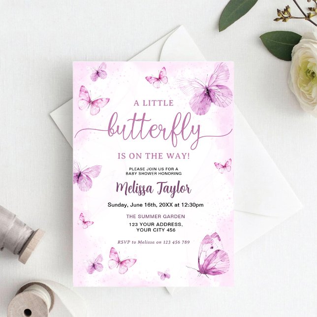 Invitation Baby Shower Papillon (Créateur téléchargé)