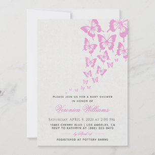 Invitation Baby shower papillon