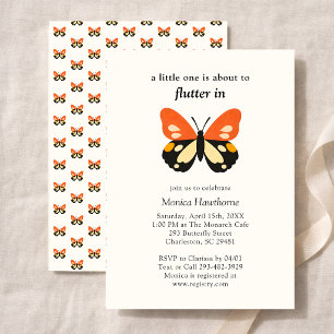 Invitation Baby Shower Papillon Minimaliste Moderne