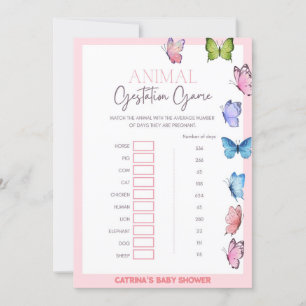 Invitation Baby shower papillon - Nom modifiable, 5x7
