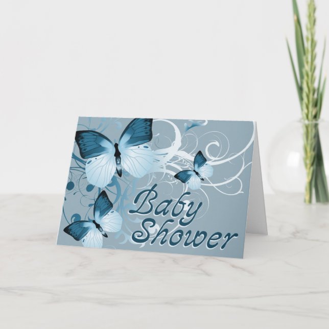 Invitation Baby shower: Papillons : (Devant)