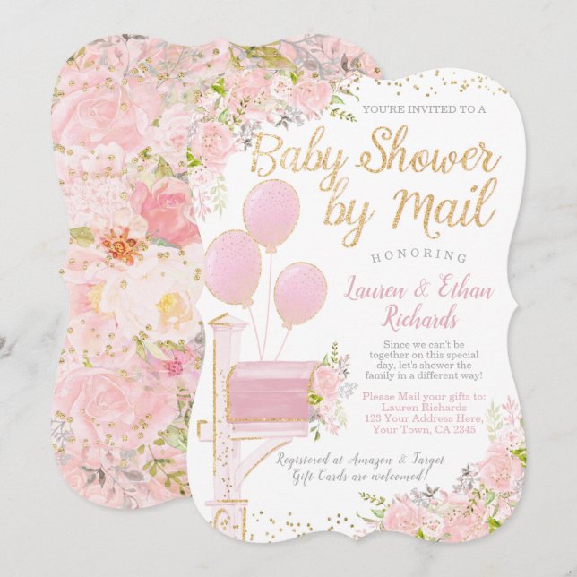 Invitation Baby shower par courrier (Devant / Derrière)