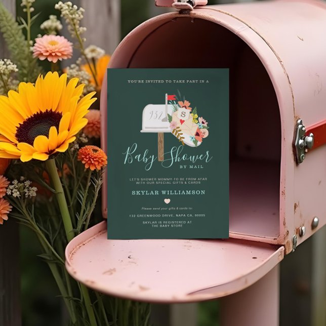 Invitation Baby shower Par Courrier Douche Mommy-To-Be De Far (Baby Shower By Mail Shower Mommy-To-Be From Afar Invitation)