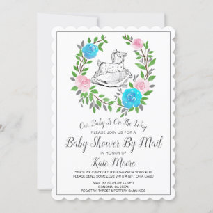 Invitation Baby shower par courrier Horse rocheux à gerbes