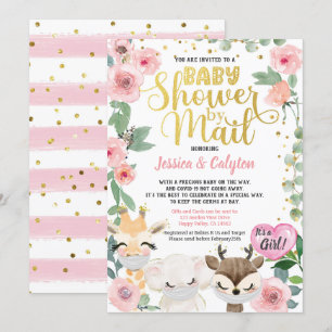 Invitation Baby shower Par La Poste Animaux De Forêts Pandémi