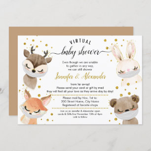 Invitation Baby shower par la poste des animaux pour bébés de