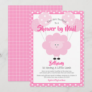 Invitation Baby shower par Mail Agneau rose mignon Moderne Si