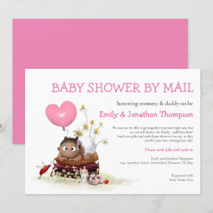 Invitation Baby shower Par Mail Bébé Mignonne Fille Ladybird
