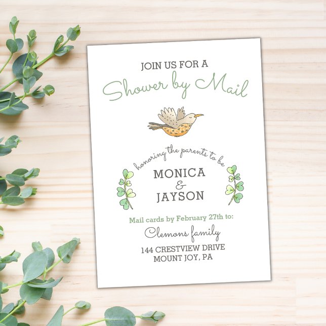 Invitation Baby shower par Mail Cute Mama Bird (Baby Shower by Mail Invitation)