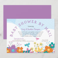 Baby shower Par Mail Florals Colorés Oiseaux
