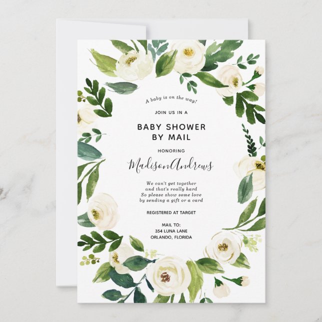 Invitation Baby shower par Mail Greenery (Devant)
