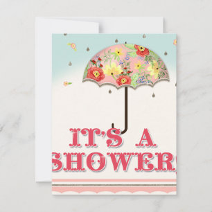 Invitation Baby shower parapluie à la mood moderne Floral Ran