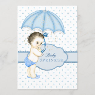 Invitation Baby shower Parapluie Garçon Sprinkle
