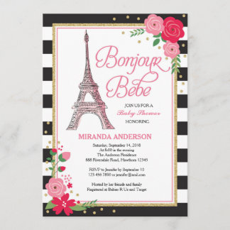 Invitation Baby shower Paris / Invitation Paris