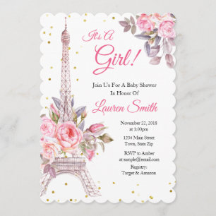 Invitation Baby shower Paris Tour Eiffel