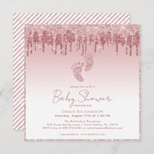 Invitation Baby shower Parties scintillant roses