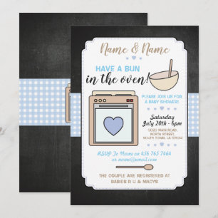 Invitation Baby shower Party Bun dans l'En vichy du Garçon Bl