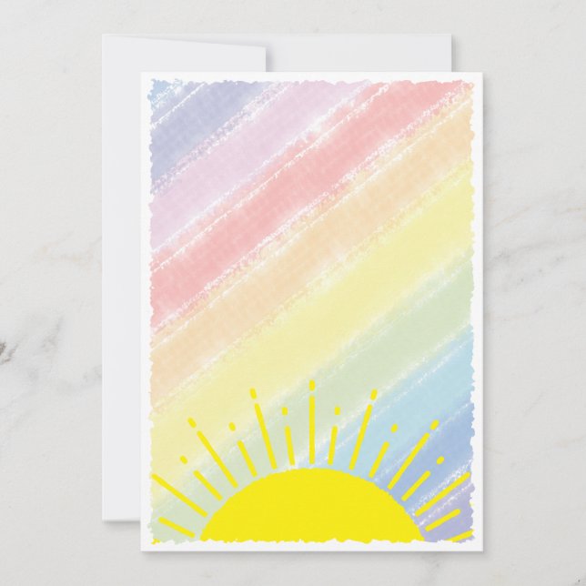 Invitation Baby Shower Pastel Arc-en-ciel Aquarelle  (Devant)