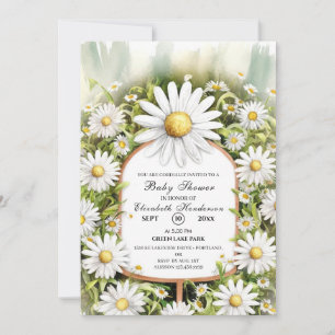 Invitation Baby shower Pastel Floral Daisy