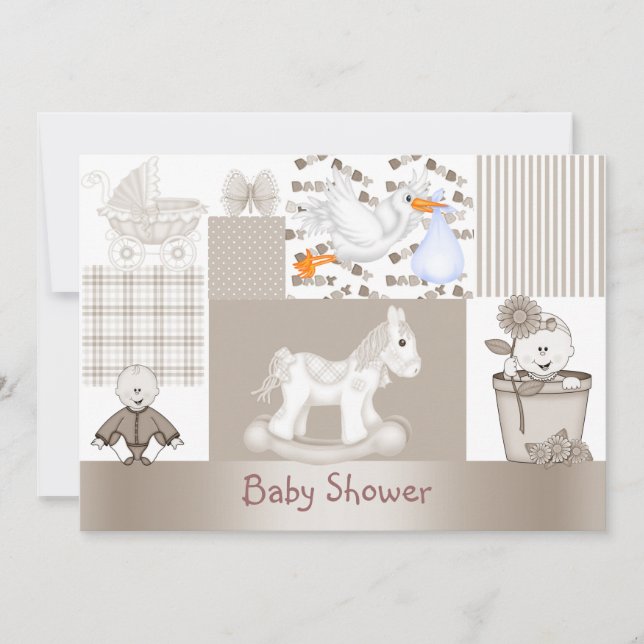 INVITATION BABY SHOWER PATCHWORK (Devant)