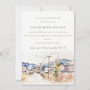 Invitation Baby-Shower Paysage d'Asheville, Caroline du Nord