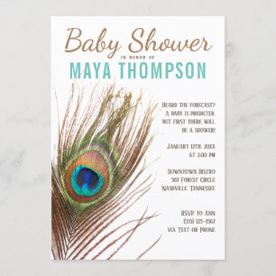 Invitation Baby shower Peacock