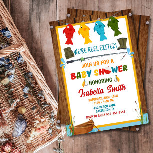 Invitation Baby Shower Pêche Modifiable