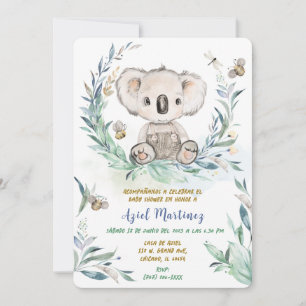 Invitation Baby Shower personnalisé Koala Boy