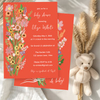 Baby shower personnalisé peint à la main fleur sau