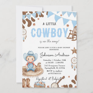 Invitation Baby shower personnalisé sur le thème Western pour
