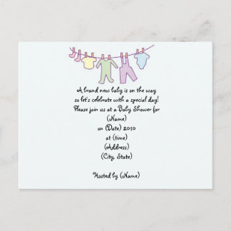 Invitation Baby shower personnalisée - Clothesline