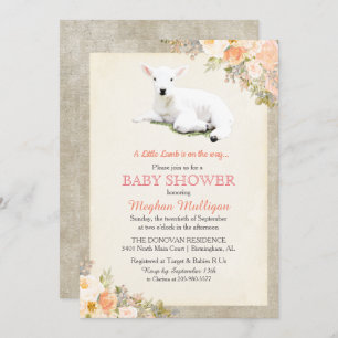Invitation Baby shower petit agneau