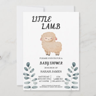 Invitation Baby shower petit agneau