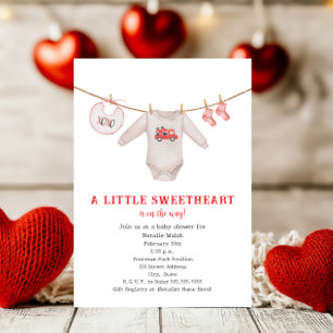 Invitation Baby shower petit amour Valentine Garçon