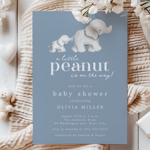 Invitation Baby shower petit arachide éléphant