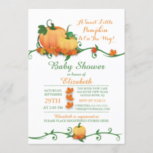 Invitation Baby shower petit Citrouille à l'automn
