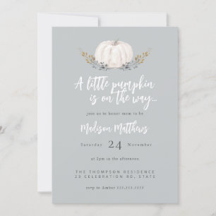 Invitation Baby shower "Petit Citrouille" d'automne de charme