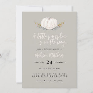 Invitation Baby shower "Petit Citrouille" d'automne de charme