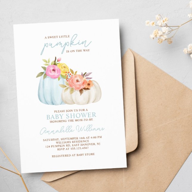 Invitation Baby shower petit garçon Citrouille (Créateur téléchargé)