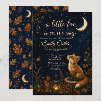 Invitation Baby Shower Petit Renard Automnal
