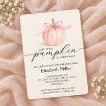 Baby Shower Petite Citrouille Ruban Rose