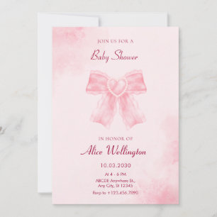 Invitation Baby shower photo arc-en-ciel rose doux