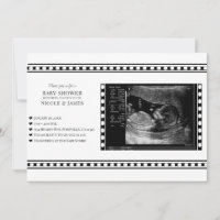 Baby shower photo de film noir et blanc Ultrasound