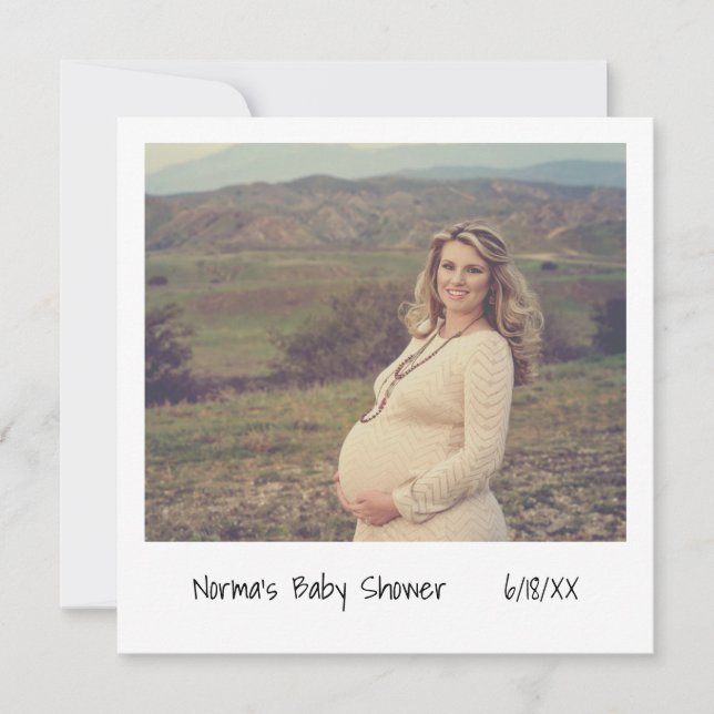 Invitation Baby shower photo moderne neutre pour les femmes (Devant)