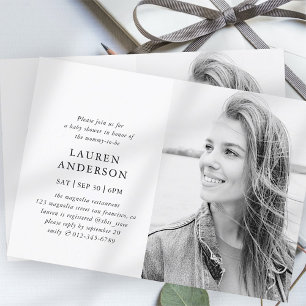 Invitation Baby shower photo simple et élégant