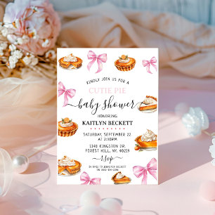 Invitation Baby shower Pie Pink Bow