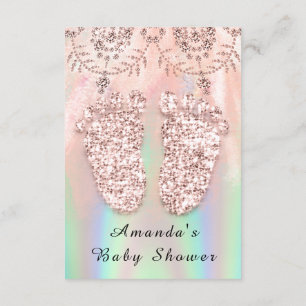 Invitation Baby shower Pieds Argent fille garçon Royal Hologr