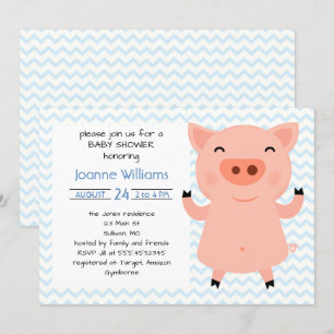 Invitation Baby shower Piggy Mignonne Pour Fille